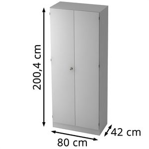 Produktbild für Kleiderschrank Hammerbacher Solid 6200, lichtgrau