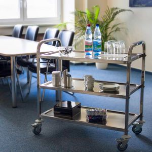 Produktbild für Servierwagen Royal-Catering RCSW-3, silber, aus Edelstahl
