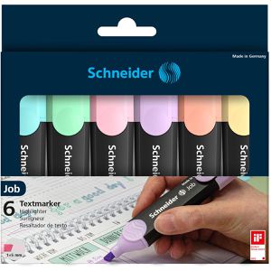 Produktbild für Textmarker Schneider Job Pastell, 6 Stück