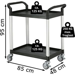 Produktbild für Servierwagen Böttcher-AG schwarz, Aluminium / Kunststoff