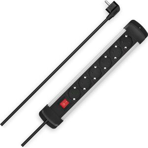 Produktbild für Steckdosenleiste Hama 223103 Alu, mit 1,5m Kabel
