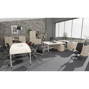 Produktbild für Schreibtisch fm-Büromöbel fm69, akazie / silber