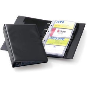 Visitenkartenmappe Durable 244101 Visifix Economy, schwarz, A5
