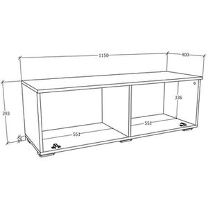 Produktbild für Lowboard VCM Arila M, aus Holz, anthrazit / honig eiche