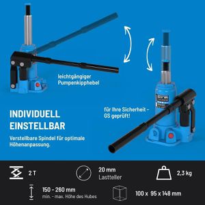 Produktbild für Stempelwagenheber Güde GSH 2T, 18040, hydraulisch