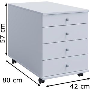Produktbild für Rollcontainer VCM Lona Maxi 914425, aus Holz, weiß
