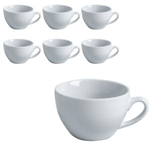 Van-Well Kaffeetassen Gusto Cappuccino, 280 ml, Porzellan, weiß, 6 Stück , 6 Stück