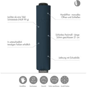 Produktbild für Regenschirm Doppler Zero,99, crystal blue, sturmfest