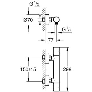 Produktbild für Duscharmatur GROHE Grohtherm 800 Cosmopolitan, verchromt