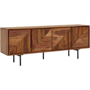 Produktbild für Lowboard Wohnling WL6.557, aus Massivholz, grifflos, sheesham