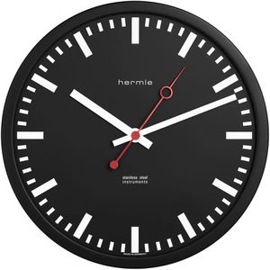 Produktbild für Wanduhr Hermle Grand Central 30471, Edelstahl, analog, Funkuhr