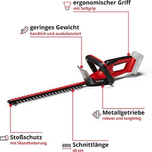Produktbild für Heckenschere Einhell GC-CH 18/40 Li Solo, Akku
