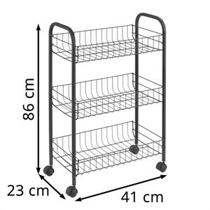 Produktbild für Nischenregal Metaltex Lugano Lava, 344503000, mit Rollen