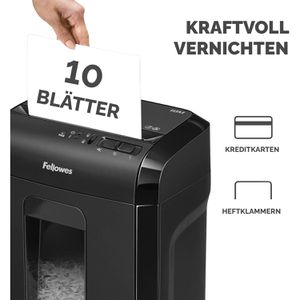 Produktbild für Aktenvernichter Fellowes 4630601 Powershred 10M, mit Rollen