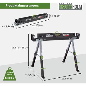 Produktbild für Arbeitsbock Trutzholm 28516901,Sägebock 2.0 DELUXE, bis 1300kg