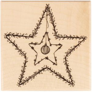 Produktbild für Motivstempel Rayher 29252000 Star und Sternchen, aus Holz
