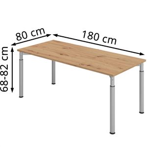 Produktbild für Schreibtisch Hammerbacher Y-Serie, asteiche / silber