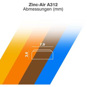 Produktbild für Hörgerätebatterie Camelion ZincAir A312