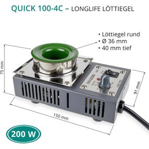 Produktbild für Lötbad QUICK 202414, QU100-4C, für Lötzinn, titanbeschichtet