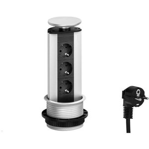 Produktbild für Einbausteckdose EVOline Port, mit 3m Kabel
