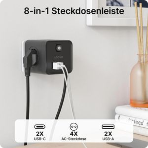 Produktbild für Steckdosenwürfel Voomy Split X7, mit Schalter, schwarz