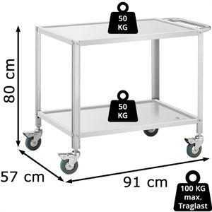 Produktbild für Servierwagen Royal-Catering RCGW 12, silber, aus Edelstahl