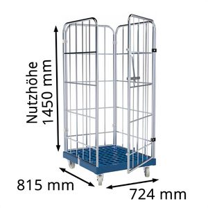 Produktbild für Rollbehälter HMH mit Tür, Nutzhöhe 1450mm