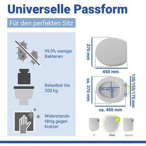 Produktbild für WC-Sitz Wenko Secura Comfort 21905100, oval, aus Duroplast