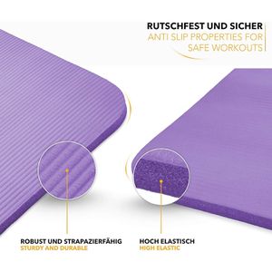 Produktbild für Yogamatte Tresko mit Tragegurt, lila, 1,5 cm stark