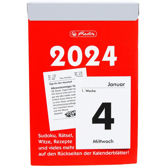 Zettler Tagesabreißkalender 2026 - 4x6 Cm Mit Sudoku & Rezepten
