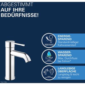 Produktbild für Waschtischarmatur GROHE Essence S-Size, 23797001, verchromt