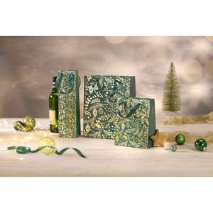 Produktbild für Geschenktüte Sigel GT118, Golden Ornaments on green