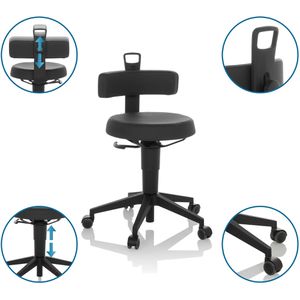 Produktbild für Drehhocker hJh-OFFICE TOP WORK FLEX PU, 925007