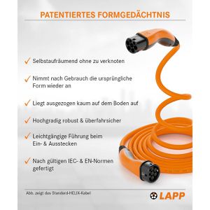 Produktbild für Elektroauto-Ladekabel Lapp Helix Mode 3, IP55, 7 m