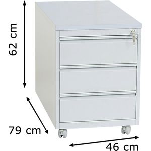 Produktbild für Rollcontainer G-Office MPG/3, aus Metall, lichtgrau