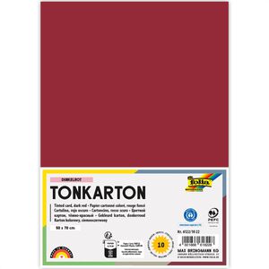 Folia Fotokarton 6122/10 22, 50 x 70 cm, dunkelrot, 220g/m², 10 Blatt