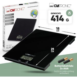 Produktbild für Küchenwaage Clatronic KW 3820, mit Tara-Funktion, Teilung 1 g