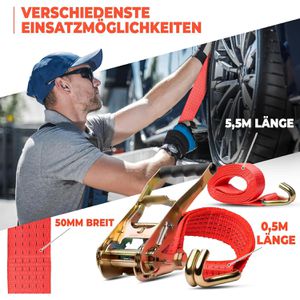 Produktbild für Spanngurt NTG rot, mit Haken &amp; Ratsche