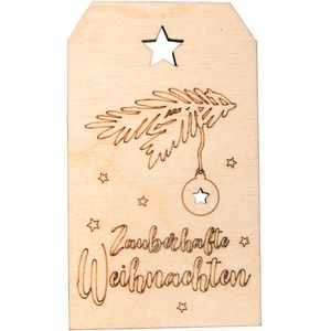 Hängeetiketten Rayher Holzanhänger, 4,8 x 8,2 cm