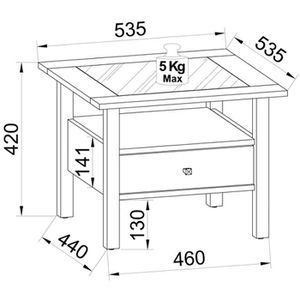 Produktbild für Couchtisch VCM Lingis M 919156, aus Glas / Holz, weiß