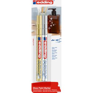 Produktbild für Lackmarker Edding 751, gold und silber