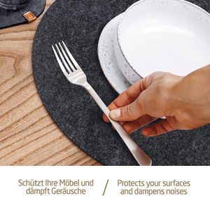 Produktbild für Platzset Miqio Stone, waschbar, aus Filz
