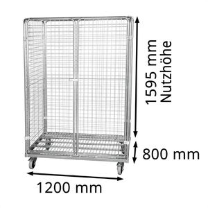 Produktbild für Rollbehälter HMH mit Tür Nutzhöhe 1595mm