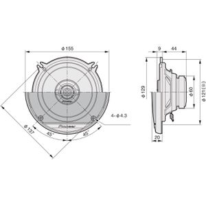 Produktbild für Einbaulautsprecher Pioneer TS-G1320F, schwarz, 35 W, 2-Wege