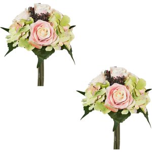 Kunstblume Creativ-green Rosen-Hortensienbouquet