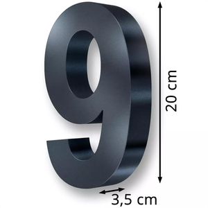 Produktbild für Hausnummer Metzler 3D, anthrazit aus Edelstahl