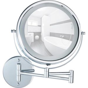 Produktbild für Kosmetikspiegel Wenko Lumi, mit Beleuchtung, silber