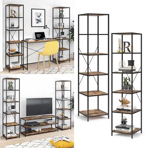 Produktbild für Bücherregal Vicco Fyrk, schwarz / dunkelbraun