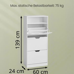 Produktbild für Schuhschrank Vasagle LBC046W01, weiß