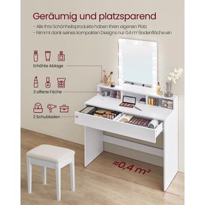 Produktbild für Schminktisch Vasagle RDT164W01, mit Beleuchtung